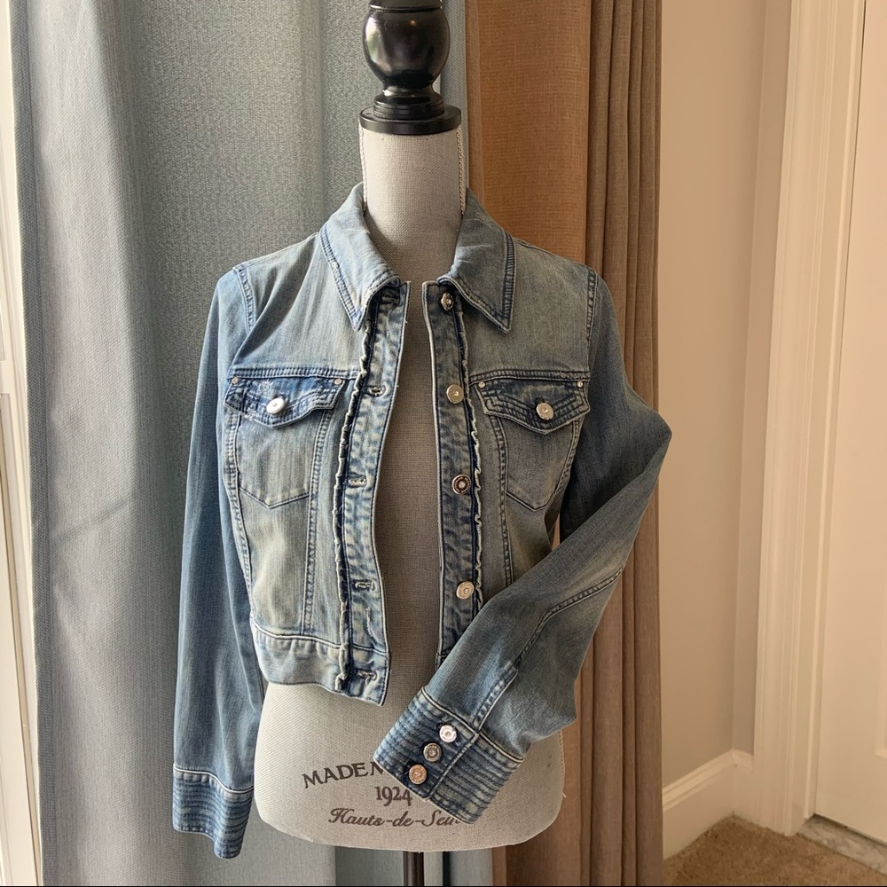 White House Black Market Cropped Jean Jacket